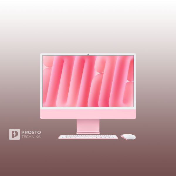 Моноблок Apple iMac 4.5K 24" (M4, 10C CPU, 10C GPU, 2024) 24 ГБ, 512 ГБ SSD, Pink MD2U4